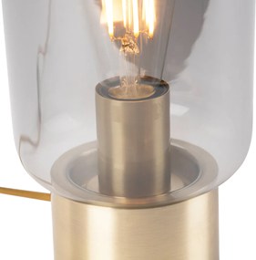 Design messing met smoke glas tafellamp - Bliss Cute