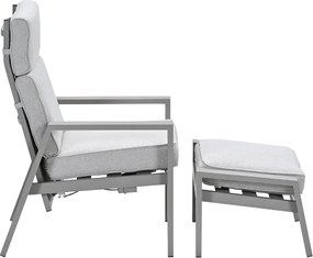 Garden Impressions Lora loungestoelen taupe - Lucas bijzettafel Ø50 cm