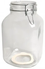 Beugelpot, glas, vierkant, 3 l