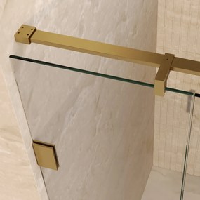 Brauer Void Carving profielloze nisdeur 170cm met draaideur 70cm aan muur messing geborsteld PVD