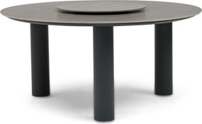 Dining Tuintafel rond 158 cm met lazy susan Grijs Trino