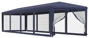 vidaXL Partytent met 10 mesh zijwanden 3x12 m HDPE blauw