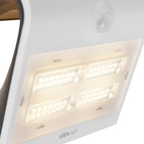 Buiten wandlamp wit 21,5 cm met dimlicht en sensor op solar - Daya
