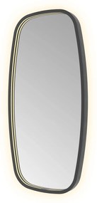 Hotbath &More Contour spiegel deens ovaal 40x80cm geborsteld zwart PVD