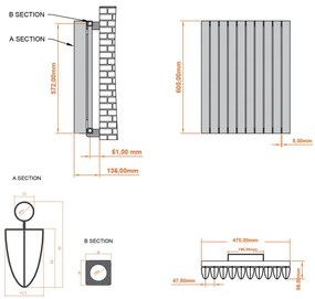 Eastbrook Witney radiator 45x60cm aluminium 823W antraciet