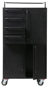 BePureHome Black Beauty Zwarte Kast Op Wielen - 75x39x144cm.