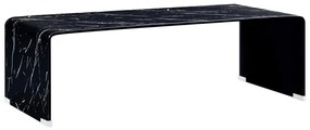 vidaXL Salontafel 98x45x31 cm gehard glas marmer zwart