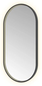 Hotbath &More Oval spiegel ovaal 50x100cm geborsteld zwart PVD