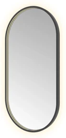 Hotbath &More Oval spiegel ovaal 50x100cm geborsteld zwart PVD