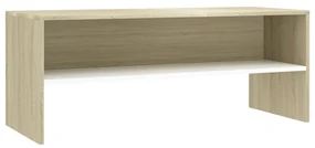 vidaXL Tv-meubel 100x40x40 cm bewerkt hout wit en sonoma eikenkleurig