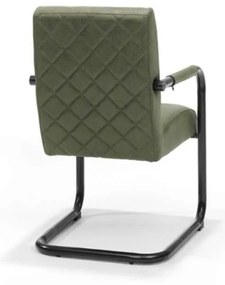 Eetkamerstoel - Monaco - stof Maya lederlook groen