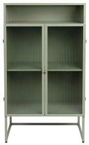 Lichtgroene Kast Met Ribbelglas - 60x35x105cm.