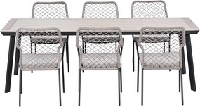 Garden Impressions Ross tuinset sand 7-delig - Penedo tuintafel 230x100 cm