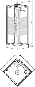 Mueller Aliki complete douchecabine 90x90x218cm kitvrij met thermostatische kraan