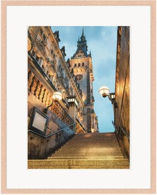 Ingelijste digitale print Hamburg At Night