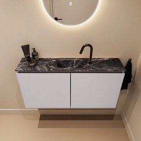 Mondiaz Ture DLux toiletmeubel 100cm cale met wastafel lava midden met kraangat