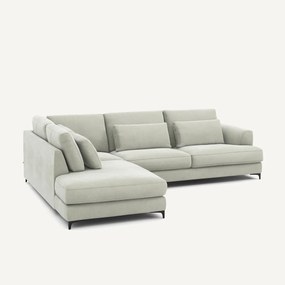 Omvormbare hoekbank links, stonewashed fluweel, Marsile