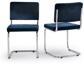Set van 2 cantilever stoelen in fluweel, Sarva