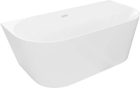 Mexen Oval Slim vrijstaande wandbad 170 x 80 cm, wit, witte overloop - 52661708000-20