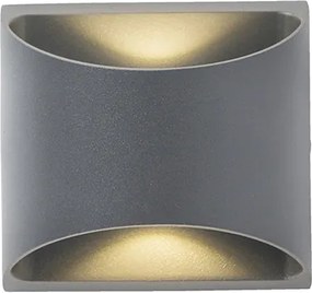 Moderne buiten wandlamp donkergrijs incl. LED 2-lichts IP54 - Mal