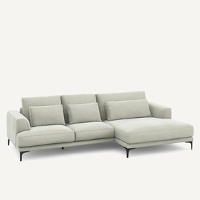 XL longchair met rechterhoek van stonewashed fluweel, MARSILE