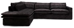 Rivièra Maison - Continental Corner Sofa Left, velvet, grimaldi grey - Kleur: grijs