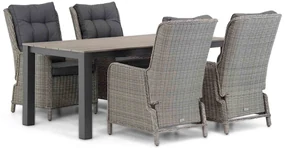 Tuinset 4 personen 180 cm Wicker Grijs Garden Collections Kingston/Valley