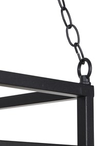 Eettafel / Eetkamer Smart hanglamp met dimmer zwart met hout incl. 5 Wifi G95 - Shelf Industriele / Industrie / Industrial E27 Binnenverlichting Lamp