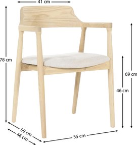 Houten Stoel Met Armleuningen Naturel