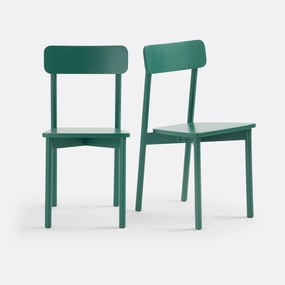 Set van 2 stoelen in gekleurd massief beukenhout, Jodi