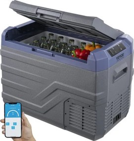 VEVOR Autokoelkast, 12-volt autokoelkast, draagbare 37-liter vriezer met één temperatuurzone en ingebouwde verlichting, -20°C tot 20°C, 12/24V DC en 100-240V AC compressor koeler voor buiten, kamperen en campers