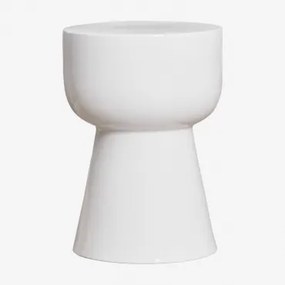 Ronde Bijzettafel Voor Tuin Ø35 Cm In Dolomiet Kaly Wit - Sklum