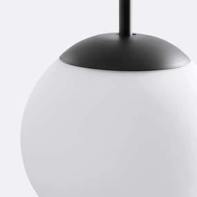 Hanglamp in metaal en opaline, Theide