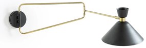 Richtbare wandlamp in verouderde messing, Zoticus