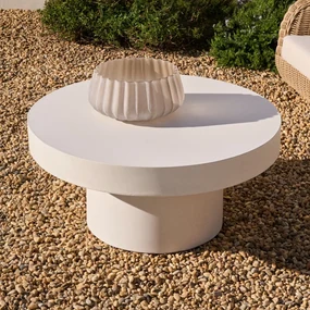 Kave Home Aiguablava Ronde Salontafel Cement Wit 66 Cm - 66 X 66cm.