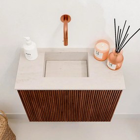 Mondiaz Joya DLux 50cm toiletmeubel ruby met wastafel faye links zonder kraangat meli