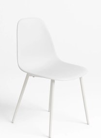 Set 4 White Teok Kunstlederen Stoelen