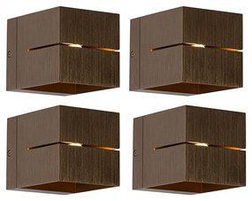 Set van 4 smart wandlampen donkerbrons 9,7 cm incl. Wifi G9 - Transfer Groove