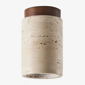Davise Plafondlamp Van Travertijn En Hout Travertijn - Sklum