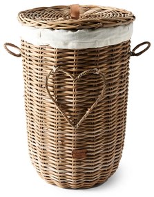 Rivièra Maison - Rustic Rattan Heart Laundry Basket - Kleur: bruin
