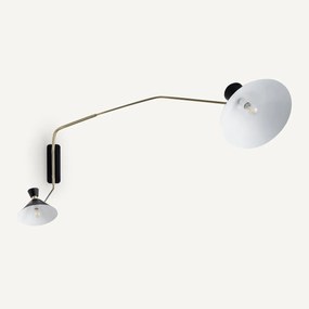 Dubbele wandlamp XL verouderde messing, Zoticus