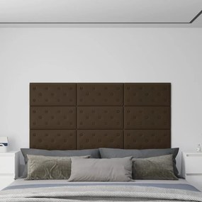 vidaXL Wandpanelen 12 st 2,16 m² 60x30 cm kunstleer bruin
