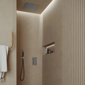 Saniclear Cube Pro inbouw regendouche met inbouw douchekop 30x30cm en staafhanddouche RVS