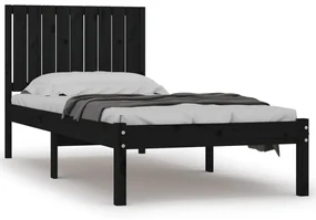 vidaXL Bedframe massief grenenhout zwart 90x190 cm 3FT Single