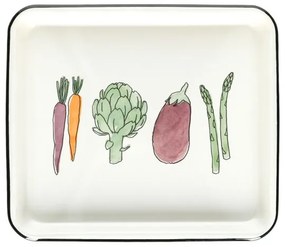 Dienblad, emaille, groente, 26 x 30 cm