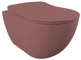 Creavit Hangend Toiletset - 35.3x51cm - spoelrandloos - met zitting - berry SW1152751/SW1152753