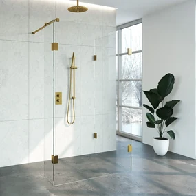 Brauer JC profielloze inloopdouche 100x120/40cm reversed goud geborsteld