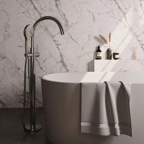 BRAUER Stripe Vrijstaande Badmengkraan - SET 02 - 3-standen handdouche - doucheslang - RVS-kleurig geborsteld PVD 5-NG-338