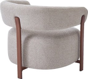 Fauteuil Met Ronde Rugleuning Eiken Beige