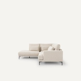 Zitbank met hoek links en armleuningen, bouclé, Marsile